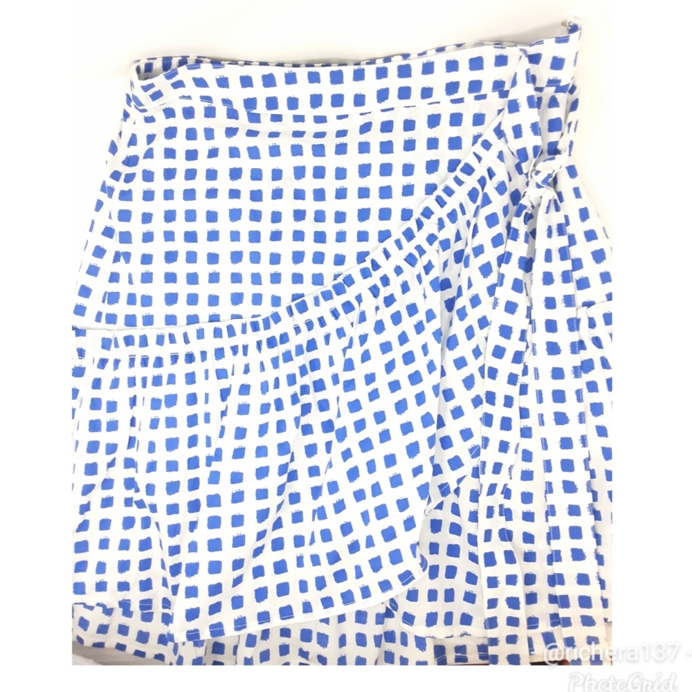 Vineyard Vines Painterly Grid Wrap Skirt M